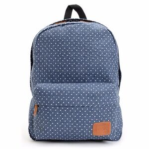 Vans Blue Polka Dot Canvas Backpack